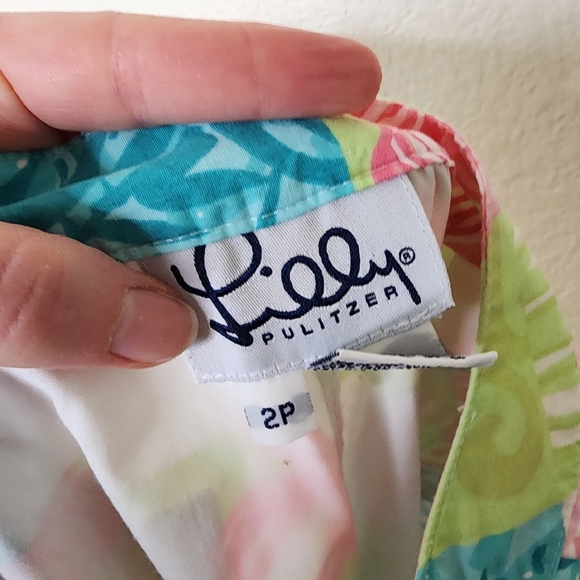 Lilly Pulitzer White Lable Patchwork Pants 2P - Picture 5 of 6